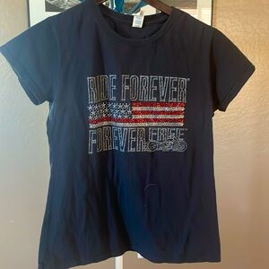 Delta soft, ride forever forever free, women’s t shirt, small